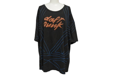 VINTAGE ヴィンテージ DUFT PUNK ダフトパンク Alive Tour 2007 アライブツアー Tシャツ サイズXL 総柄 ブラック 良品 中古 4b001547