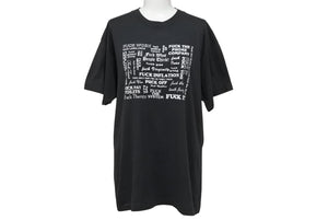 VINTAGE ヴィンテージ 80's FUCK ファック Tシャツ サイズL プリント ブラック ホワイト 80年代 美品 中古 4b001548 