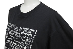 VINTAGE ヴィンテージ 80's FUCK ファック Tシャツ サイズL プリント ブラック ホワイト 80年代 美品 中古 4b001548 