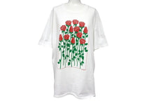 画像をギャラリービューアに読み込む, VINTAGE ヴィンテージ 薔薇ローズ半袖Tシャツ アメリカ製 コットン ホワイト レッド グリーン サイズL 美品 中古 4b001561 