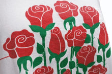 画像をギャラリービューアに読み込む, VINTAGE ヴィンテージ 薔薇ローズ半袖Tシャツ アメリカ製 コットン ホワイト レッド グリーン サイズL 美品 中古 4b001561 