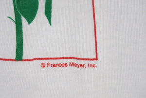 VINTAGE ヴィンテージ 薔薇ローズ半袖Tシャツ アメリカ製 コットン ホワイト レッド グリーン サイズL 美品 中古 4b001561 