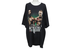 MAYWEATHER VS McGREGOR メイウェザー VS コナーマクレガー 半袖Tシャツ 2017年 T-モバイル アリーナ ブラック 美品 中古 4b001562