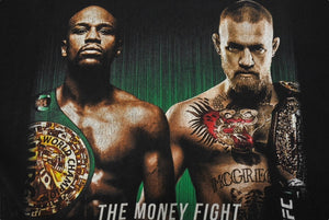 MAYWEATHER VS McGREGOR メイウェザー VS コナーマクレガー 半袖Tシャツ 2017年 T-モバイル アリーナ ブラック 美品 中古 4b001562