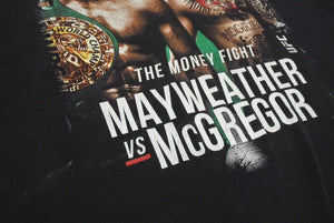 MAYWEATHER VS McGREGOR メイウェザー VS コナーマクレガー 半袖Tシャツ 2017年 T-モバイル アリーナ ブラック 美品 中古 4b001562