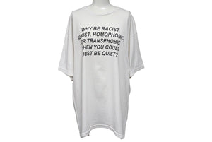 VINTAGE ヴィンテージ メッセージプリント 半袖Tシャツ ホワイト ブラック コットン 美品 中古 4b001564