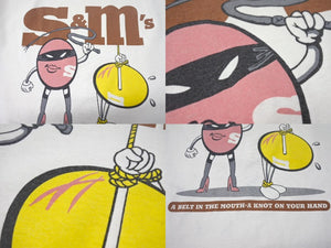 VINTAGE ヴィンテージ 90's S&M's Tシャツ サイズL M&M's エムアンドエムズ パロディ SM チョコレート ホワイト 美品 中古 4b001567