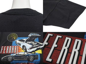 VINTAGE ヴィンテージ 90's FERRARI フェラーリ Tシャツ サイズL スーパーカー プリント ブラック 1991年 美品 中古 4b001541