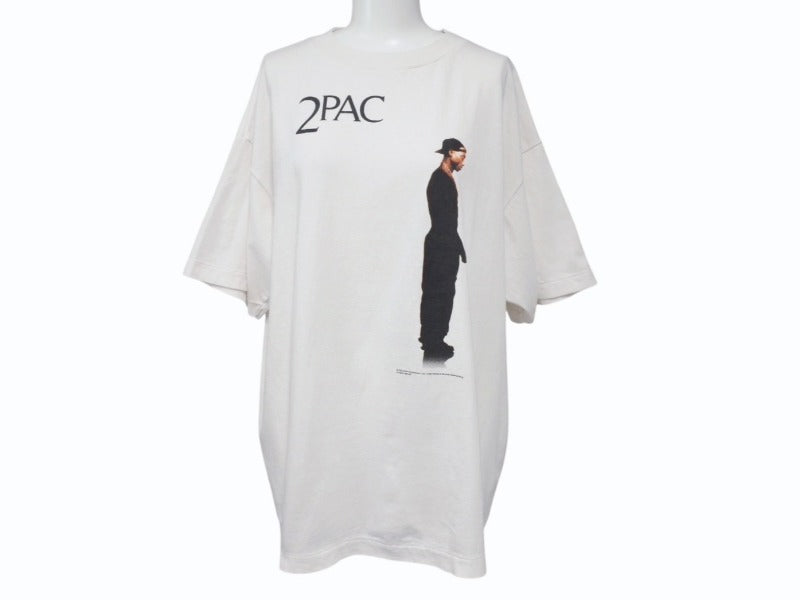 未使用 SAINTMICHAEL セントマイケル 2PAC 半袖Tシャツ サイズL SM-HR8-0000-C15 ホワイト 中古 4b001573 