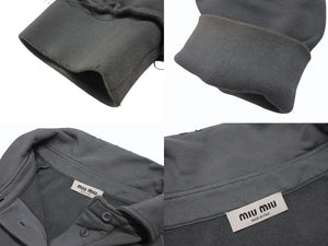MIUMIU ミュウミュウ 23SS Garmentdye Cotton Sweatshirt ガーメントダイ コットンスウェットシャツ MJL914 サイズS 良品 中古 4b001583