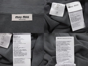 MIUMIU ミュウミュウ 23SS Garmentdye Cotton Sweatshirt ガーメントダイ コットンスウェットシャツ MJL914 サイズS 良品 中古 4b001583