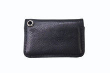 Load image into Gallery viewer, CHROME HEARTS クロムハーツ 2ポケット レザー カードケース ブラック レザー ロゴ 小物 名刺入れ 美品 中古 4b001584