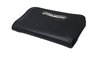 CHROME HEARTS クロムハーツ 2ポケット レザー カードケース ブラック レザー ロゴ 小物 名刺入れ 美品 中古 4b001584