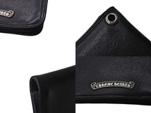 Load image into Gallery viewer, CHROME HEARTS クロムハーツ 2ポケット レザー カードケース ブラック レザー ロゴ 小物 名刺入れ 美品 中古 4b001584