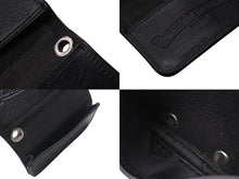Load image into Gallery viewer, CHROME HEARTS クロムハーツ 2ポケット レザー カードケース ブラック レザー ロゴ 小物 名刺入れ 美品 中古 4b001584