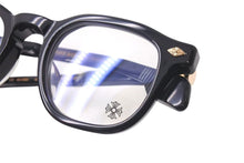 Load image into Gallery viewer, CHROME HEARTS クロムハーツ CHIRP CHIRP チャープ フレア メガネ プラスチック 18KGP ブラック サイズ49□23 美品 中古 4b001587