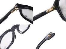 Load image into Gallery viewer, CHROME HEARTS クロムハーツ CHIRP CHIRP チャープ フレア メガネ プラスチック 18KGP ブラック サイズ49□23 美品 中古 4b001587