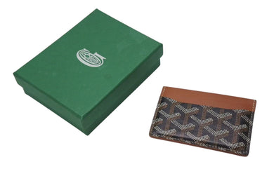 GOYARD ゴヤール サン シュルピス カードケース STSULPPMLTY01CL03X ブラック ブラウン PVC レザー 美品 中古 4b001588