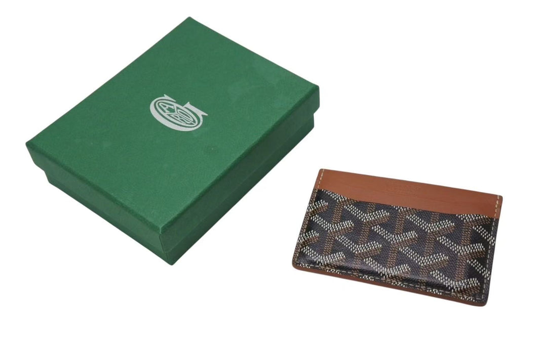GOYARD ゴヤール サン シュルピス カードケース STSULPPMLTY01CL03X ブラック ブラウン PVC レザー 美品 中古 4b001588