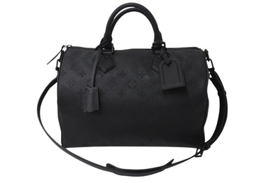 新品同様 LOUIS VUITTON ルイヴィトン スピーディ P9 バンドリエール 40 ハンドバッグ M13916 モノグラム ウルトラブラック 中古 4b001590