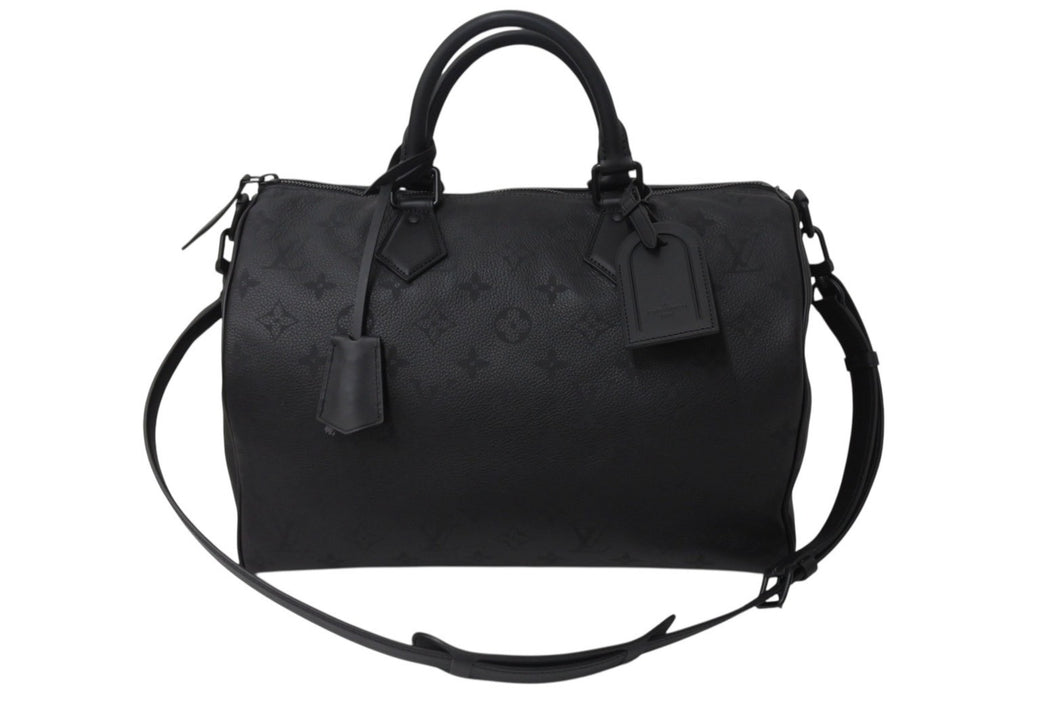 新品同様 LOUIS VUITTON ルイヴィトン スピーディ P9 バンドリエール 40 ハンドバッグ M13916 モノグラム ウルトラブラック 中古 4b001590