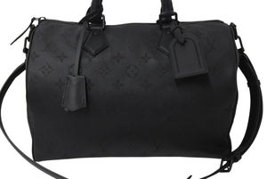 新品同様 LOUIS VUITTON ルイヴィトン スピーディ P9 バンドリエール 40 ハンドバッグ M13916 モノグラム ウルトラブラック 中古 4b001590