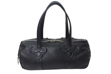 CHROME HEARTS クロムハーツ DUFFLE TINY タイニーダッフル ボストンバッグ ダガージップ レザー シルバ−925 ブラック 美品 中古 4b001592