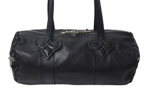 CHROME HEARTS クロムハーツ DUFFLE TINY タイニーダッフル ボストンバッグ ダガージップ レザー シルバ−925 ブラック 美品 中古 4b001592