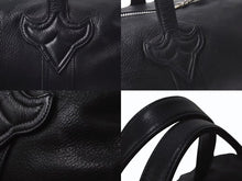 Load image into Gallery viewer, CHROME HEARTS クロムハーツ DUFFLE TINY タイニーダッフル ボストンバッグ ダガージップ レザー シルバ−925 ブラック 美品 中古 4b001592