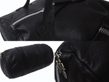 Load image into Gallery viewer, CHROME HEARTS クロムハーツ DUFFLE TINY タイニーダッフル ボストンバッグ ダガージップ レザー シルバ−925 ブラック 美品 中古 4b001592