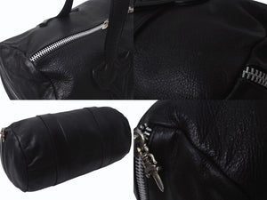 CHROME HEARTS クロムハーツ DUFFLE TINY タイニーダッフル ボストンバッグ ダガージップ レザー シルバ−925 ブラック 美品 中古 4b001592