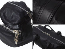 Load image into Gallery viewer, CHROME HEARTS クロムハーツ DUFFLE TINY タイニーダッフル ボストンバッグ ダガージップ レザー シルバ−925 ブラック 美品 中古 4b001592