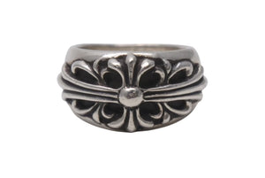 CHROME HEARTS クロムハーツ フローラルクロス リング 指輪 サイズ18号 重量約16.0g 1992/sterling刻印 シルバー 美品 中古 4b001593