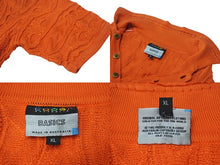 Load image into Gallery viewer, COOGI クージーニット 半袖 ポロシャツ 立体編み込み 3Dニット ハーフ ボタンRN74095 サイズ XL オレンジ 美品 中古 4b001608