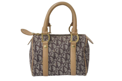Christian Dior ディオール ハンドバッグ ミニボストン トロッター ブラウン スピーディ 20cm 美品 中古 4b001609