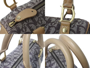 Christian Dior ディオール ハンドバッグ ミニボストン トロッター ブラウン スピーディ 20cm 美品 中古 4b001609