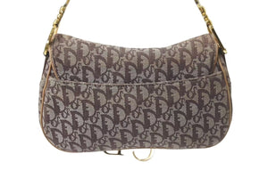 Christian Dior クリスチャンディオール ワンショルダーバッグ トロッター ダブルサドル ブラウン ガリアーノ期 美品 中古 4b001610