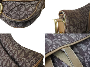Christian Dior クリスチャンディオール ワンショルダーバッグ トロッター ダブルサドル ブラウン ガリアーノ期 美品 中古 4b001610