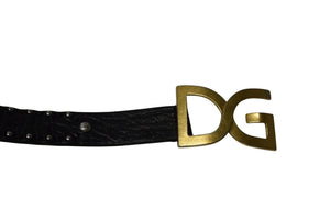 DOLCE&GABBANA ドルチェ＆ガッバーナ ロゴバックルベルト レザー vintage ヴィンテージ ゴールド金具 美品 中古 4b001625