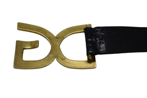 DOLCE&GABBANA ドルチェ＆ガッバーナ ロゴバックルベルト レザー vintage ヴィンテージ ゴールド金具 美品 中古 4b001625