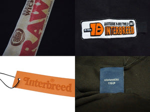 新品未使用 RAW x INTERBREED インターブリード IB Hardware HEMP WICK LS Tee 長袖 ブラック 刺繍 バックプリント サイズXL 中古 4b001627