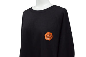 新品未使用 RAW x INTERBREED インターブリード IB Hardware HEMP WICK LS Tee 長袖 ブラック 刺繍 バックプリント サイズXL 中古 4b001627