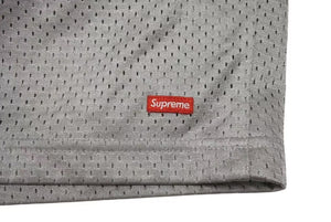SUPREME シュプリーム ハーフパンツ スモールボックスロゴ メッシュ シルバー レッド ホワイト サイズL 美品 中古 4b001632 