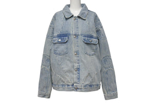 極美品 VANDY THE PINK ヴァンディーザピンク RIDER DENIM JACKET ライダーデニムジャケット ポリエステル ライトブルー サイズL 中古 4b001634