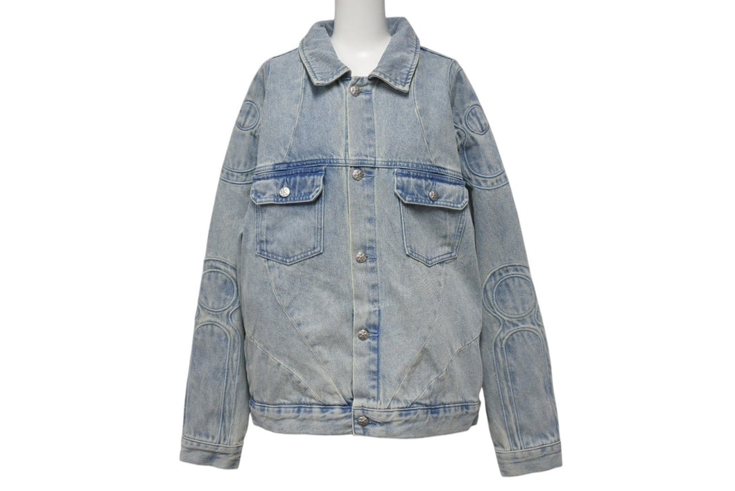 極美品 VANDY THE PINK ヴァンディーザピンク RIDER DENIM JACKET ライダーデニムジャケット ポリエステル ライトブルー サイズL 中古 4b001634
