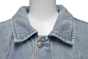 極美品 VANDY THE PINK ヴァンディーザピンク RIDER DENIM JACKET ライダーデニムジャケット ポリエステル ライトブルー サイズL 中古 4b001634