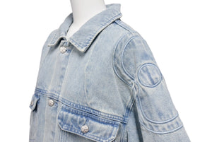 極美品 VANDY THE PINK ヴァンディーザピンク RIDER DENIM JACKET ライダーデニムジャケット ポリエステル ライトブルー サイズL 中古 4b001634