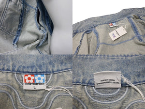 極美品 VANDY THE PINK ヴァンディーザピンク RIDER DENIM JACKET ライダーデニムジャケット ポリエステル ライトブルー サイズL 中古 4b001634