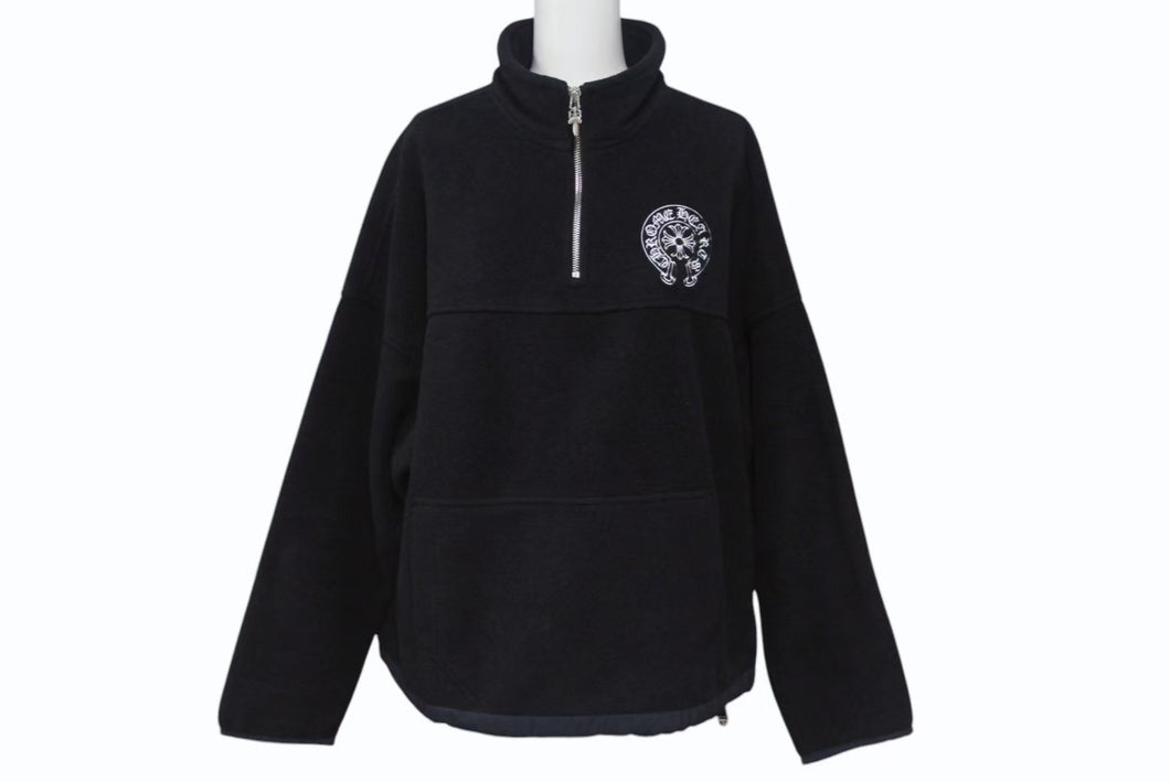 CHROME HEARTS クロムハーツ YKT U TARDY SWEEP HLF ZIP ダガーハーフジップフリース スウェット サイズS ホースシュー 美品 中古 4b001643