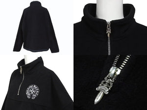 CHROME HEARTS クロムハーツ YKT U TARDY SWEEP HLF ZIP ダガーハーフジップフリース スウェット サイズS ホースシュー 美品 中古 4b001643